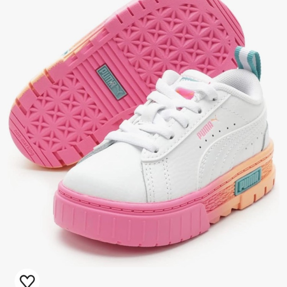 Puma Mayze Daybreak Ac Shoes, Toddler Puma White/Luminous Pink 5c